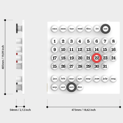Ring a Date Calendar White