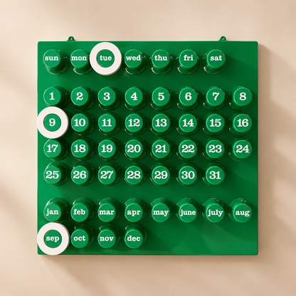 Ring a Date Calendar Green