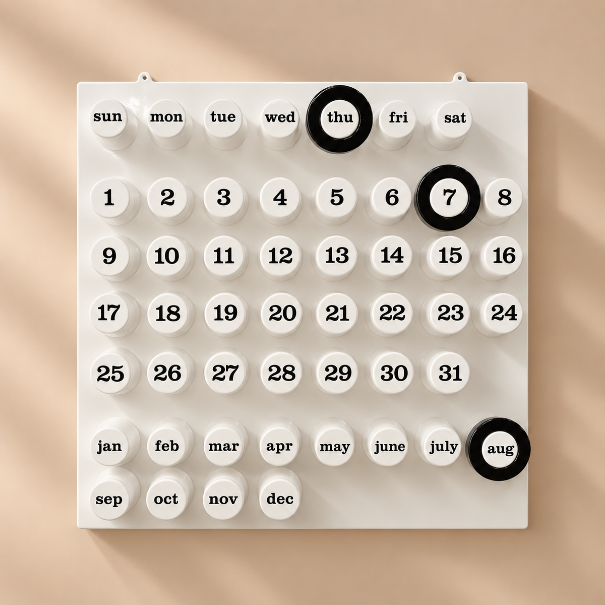 Ring a Date Calendar White