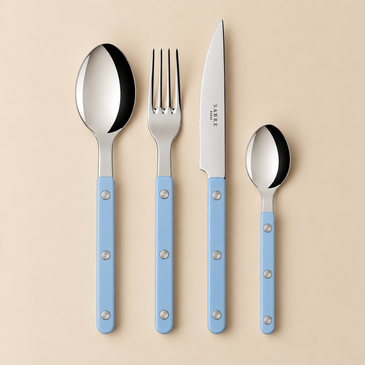 Set di posate Sabre Paris da 24 pezzi, blu pastello