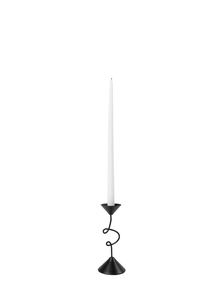 Black Swirly Candle Holder Small