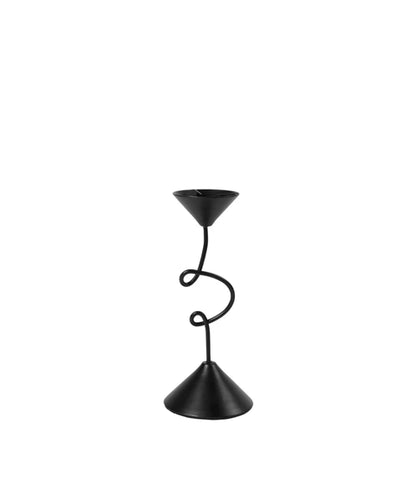 Black Swirly Candle Holder Small