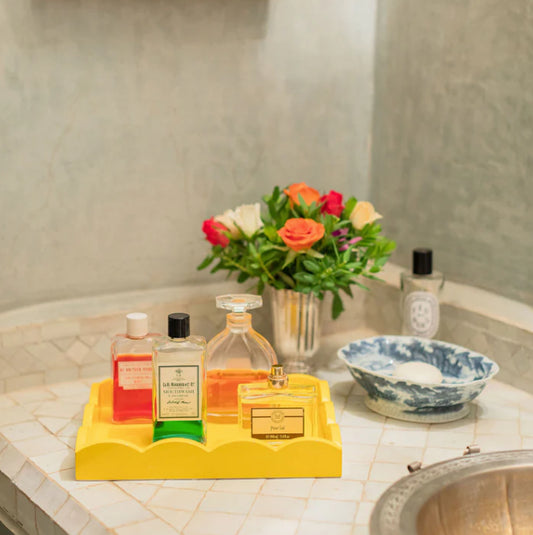 Scalloped Tray Yellow