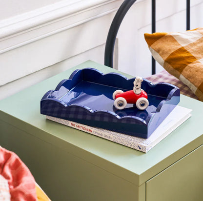 Scalloped Tray Navy Blue