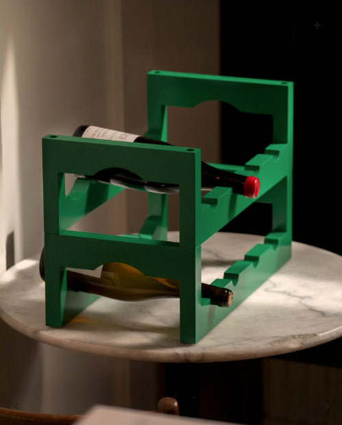 Massproductions Silo Stackable Wine Rack Green