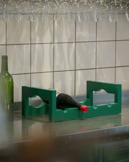 Massproductions Silo Stackable Wine Rack Green