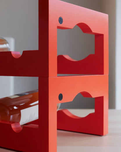 Massproductions Silo Stackable Wine Rack Red