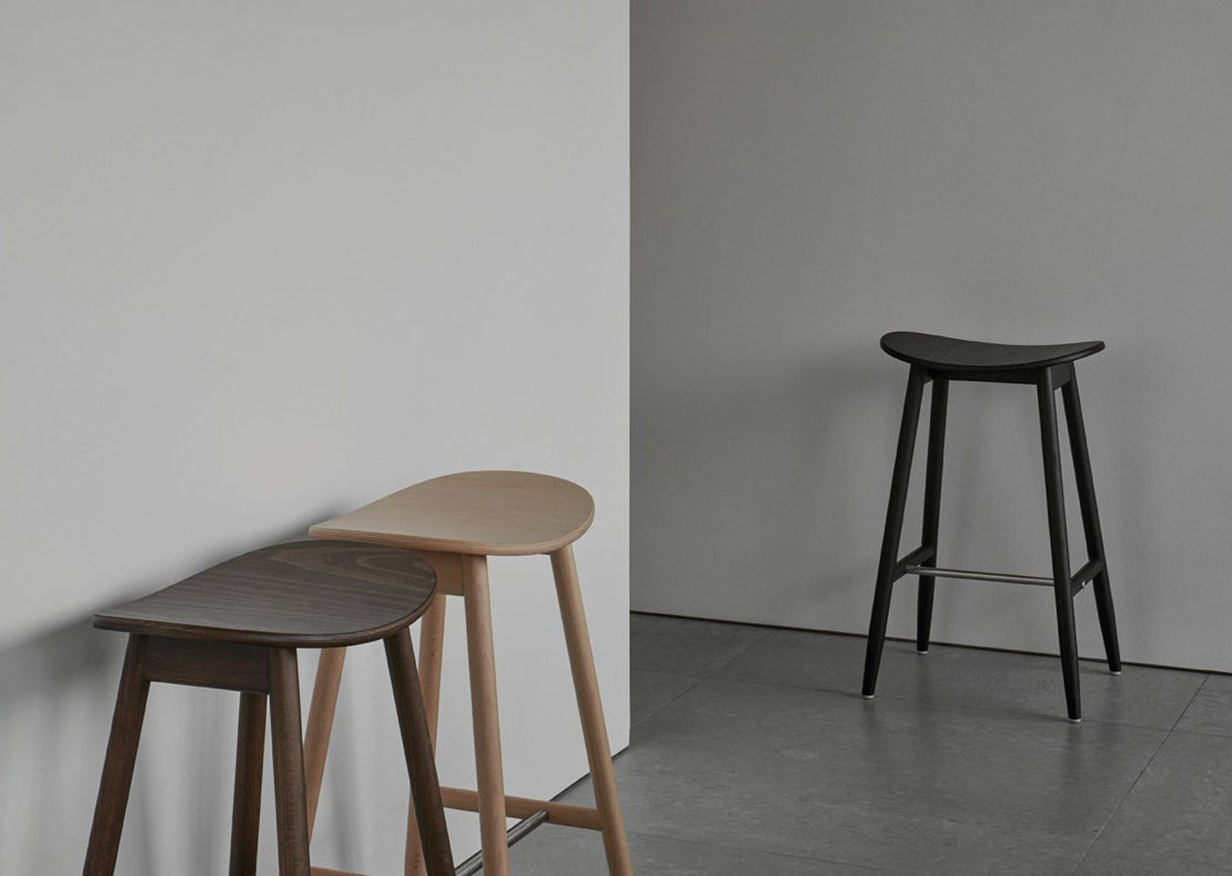 Massproductions Icha Bar Stool Walnut Stained Beech