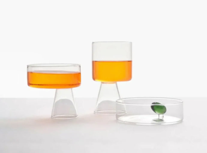 Clear Little Bowl with Green Olive