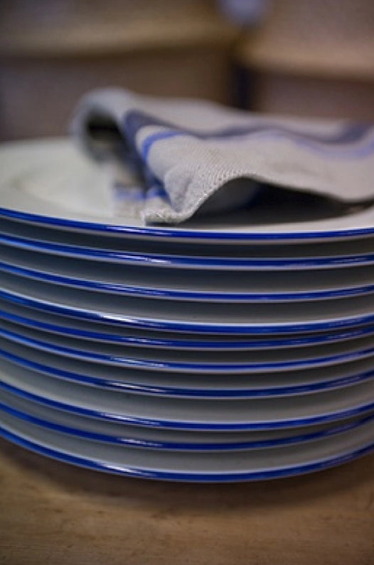Dessert Plate Blue Line