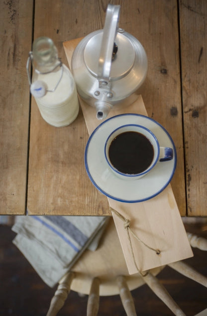 Coffee Cup with Saucer Blue Line