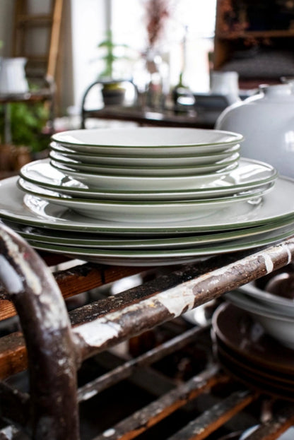 Pasta Plate Green Line