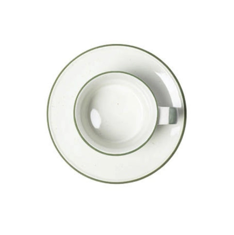 Coffee Cup with Saucer Green Line