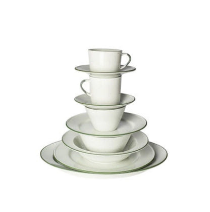 Coffee Cup with Saucer Green Line