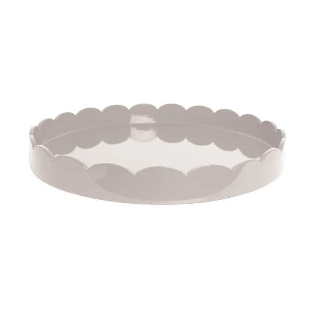 Scalloped Round Large Tray Beige