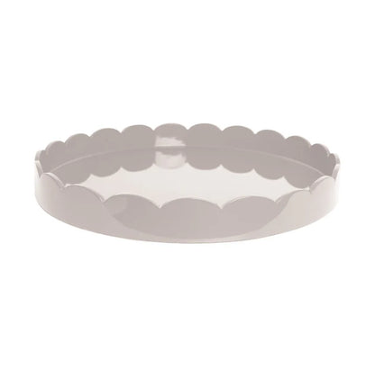 Scalloped Round Large Tray Beige