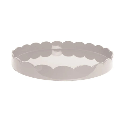 Scalloped Round Large Tray Beige