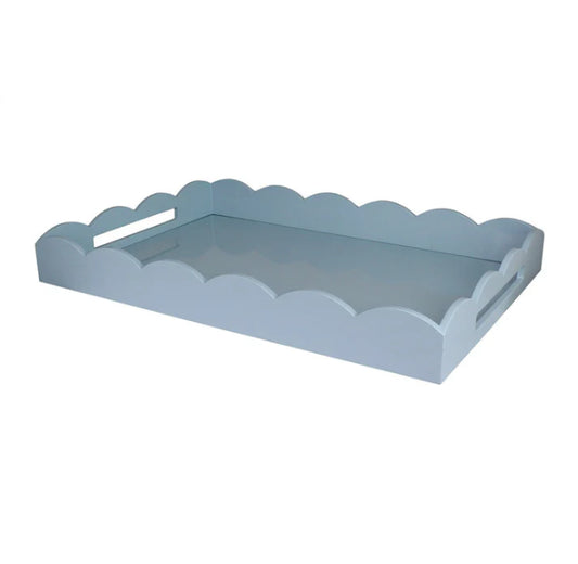 Scalloped Large Tray Pale Denim