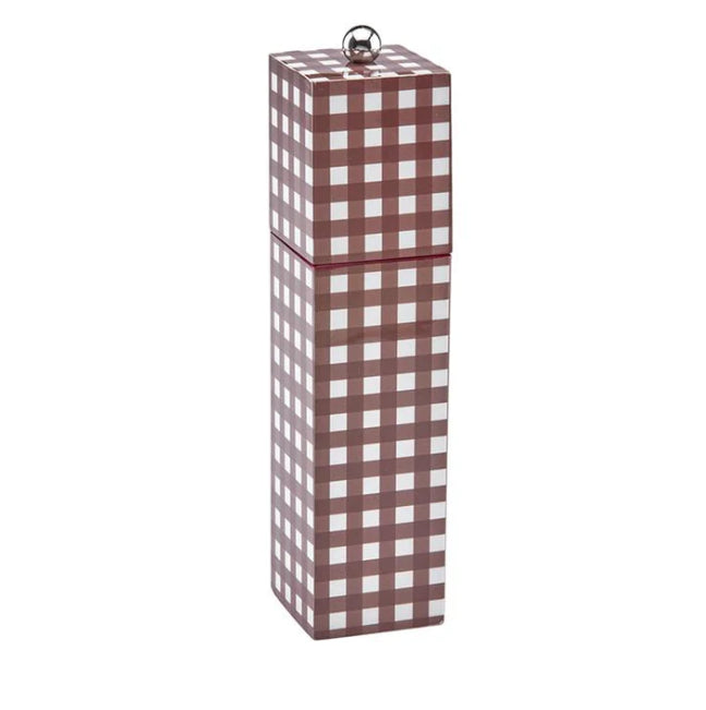 Burgundy Gingham Salt & Pepper Mill