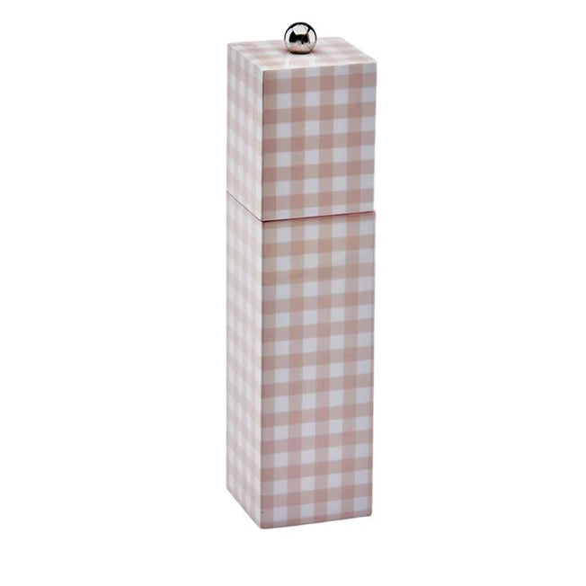 Pink Gingham Salt & Pepper Mill