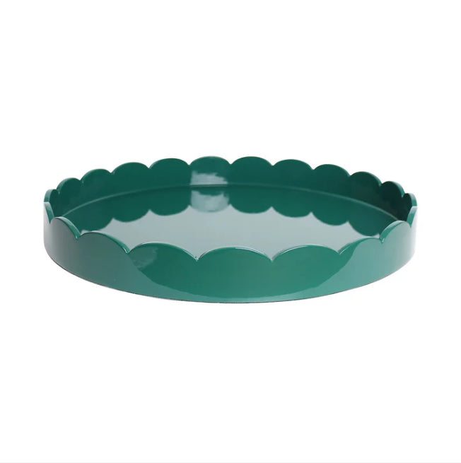 Scalloped Round Large Tray Racing Green