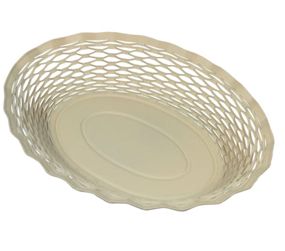 Bread Basket Large Creme White
