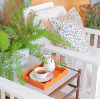 Scalloped Tray Orange