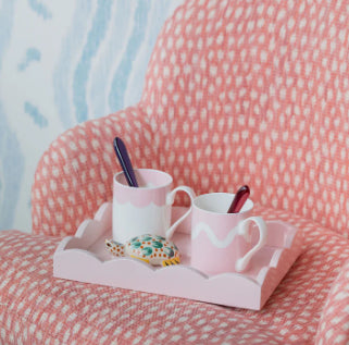 Scalloped Tray Pink