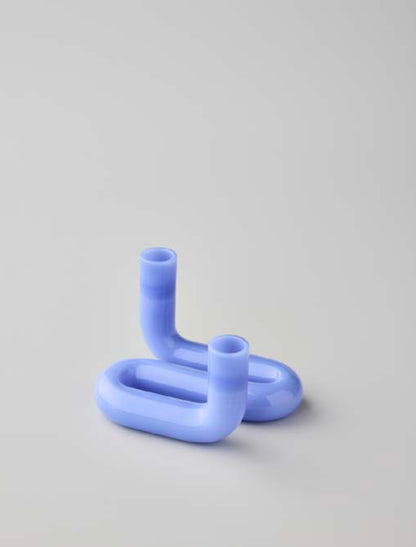 Wave Candle Holder Milky Blue