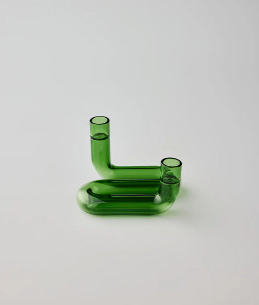 Wave Candle Holder Green