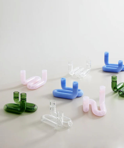 Wave Candle Holder Green