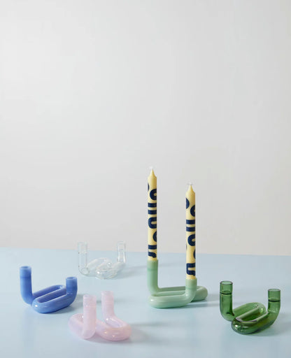 Wave Candle Holder Milky Jade