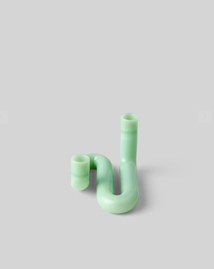Wave Candle Holder Milky Jade