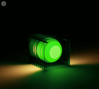 LOP Small Square Green Lamp