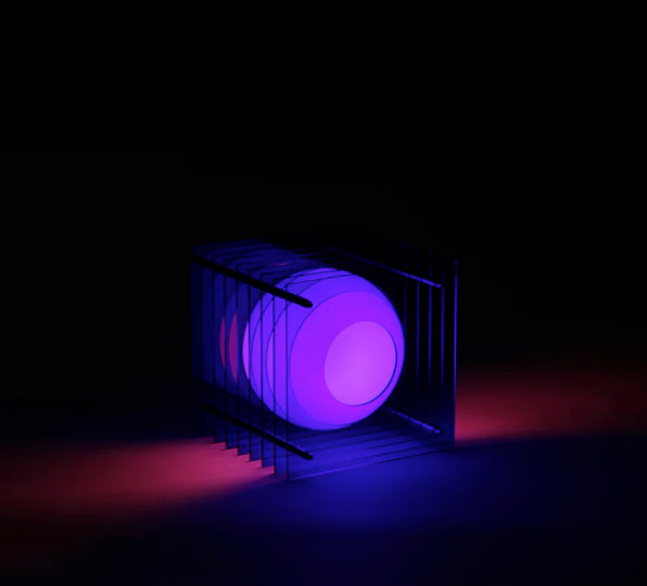LOP Small Square Blue Lamp