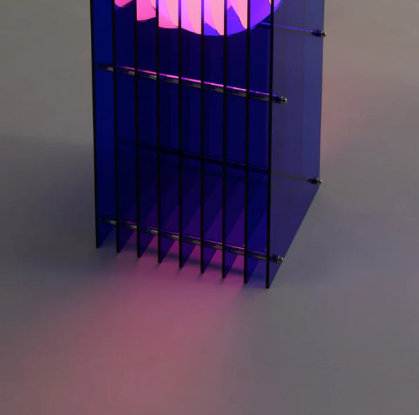 LOP Small Rectangle Blue Lamp