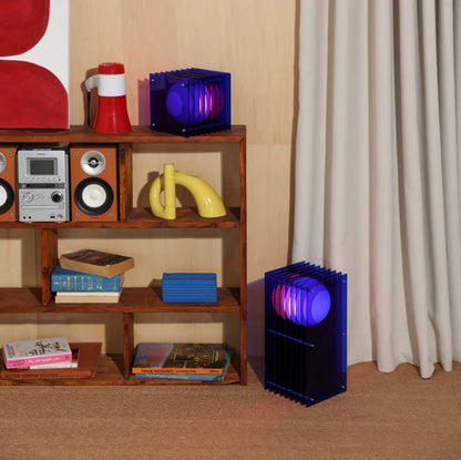 LOP Small Rectangle Blue Lamp