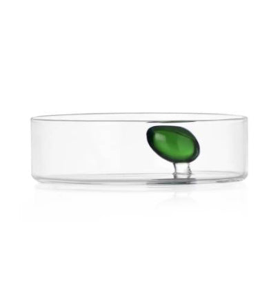 Clear Little Bowl with Green Olive