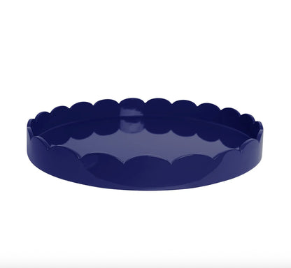 Scalloped Round Large Tray Navy Blue