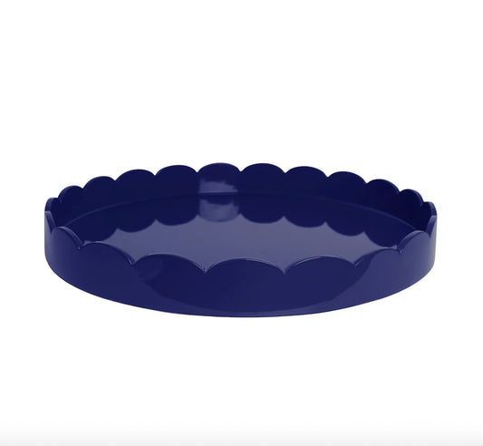 Scalloped Round Large Tray Navy Blue
