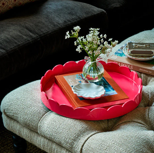 Scalloped Round Medium Tray Watermelon
