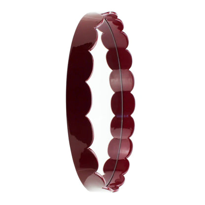 Scalloped Mirror Burgundy