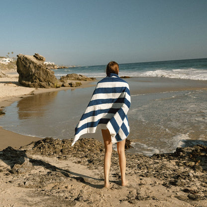 Beach Towel Mediterranean Blue Stripe