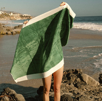 Beach Towel Canyon Green Stripe