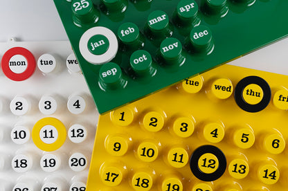 Kalender med datoer, gul
