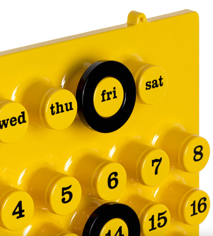Kalender med datoer, gul