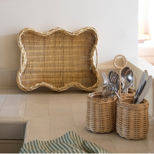 Rattan Cutlery Caddy