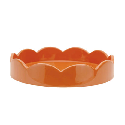 Scalloped Small Round Tray Orange