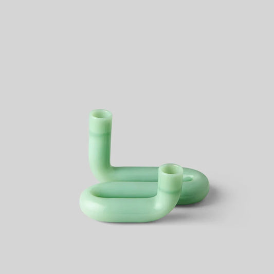 Wave Candle Holder Milky Jade