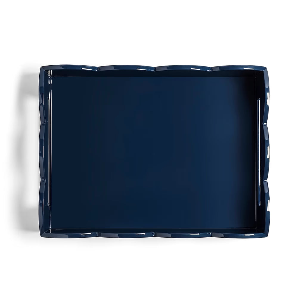 Scalloped Tray Medium Pale Denim & Navy